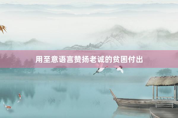用至意语言赞扬老诚的贫困付出